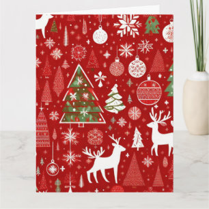 Carte de voeux pliée du motif de Noël