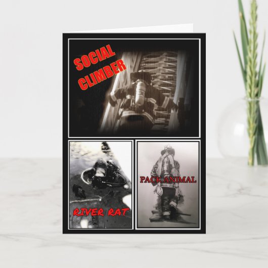 Carte de voeux pliée du pompier (Devant)