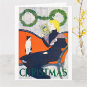 Carte de vœux pliée Edward Penfield (Fleur jaune)