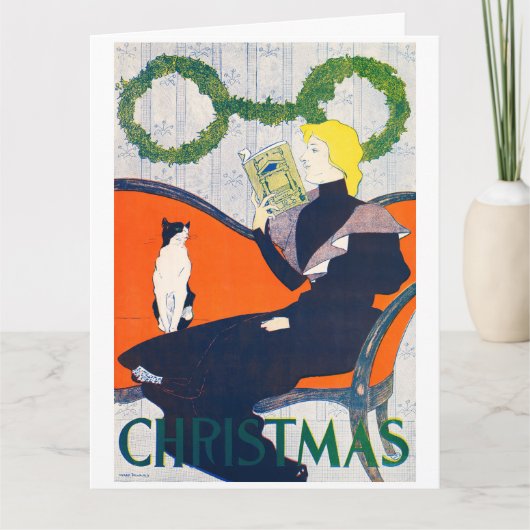 Carte de vœux pliée Edward Penfield (Devant)