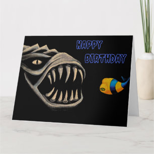 Carte de voeux pliée effrayant Joyeux Anniversaire