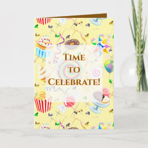 Carte de vœux pliée Emoji Treats pour anniversaire