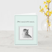Carte de voeux pliée en forme de chat birman (Fleur jaune)