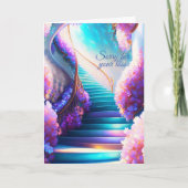 Carte de vœux pliée Escalier vers le ciel (Devant)