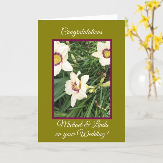 Carte de vœux pliée exceptionnelle pour mariage (Fleur jaune)