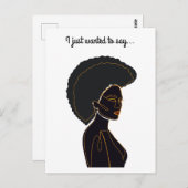 Carte de voeux pliée femme afro-américaine (Devant / Derrière)