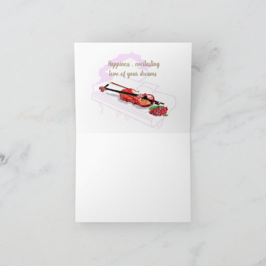 Carte de voeux pliée : Fiançailles (Intérieur)