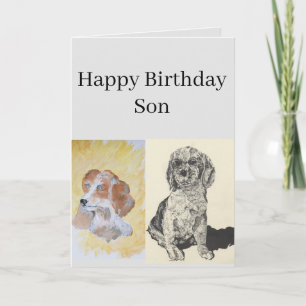 Carte de voeux pliée Fils d'anniversaire de l'enfa