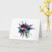 Carte de voeux pliée "Flash Feathers" (Fleur jaune)