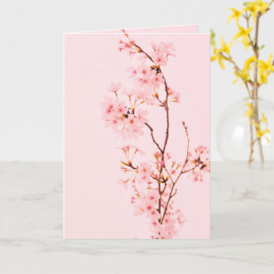 Carte de vœux pliée fleur de marbre rose
