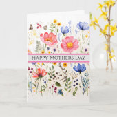 Carte de voeux pliée Fleur sauvage simple (Fleur jaune)