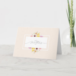 Carte de vœux pliée Fleurs de printemps pour maman