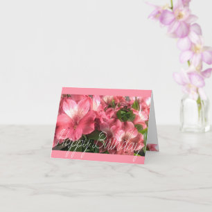 Carte de vœux pliée Fleurs roses jolies