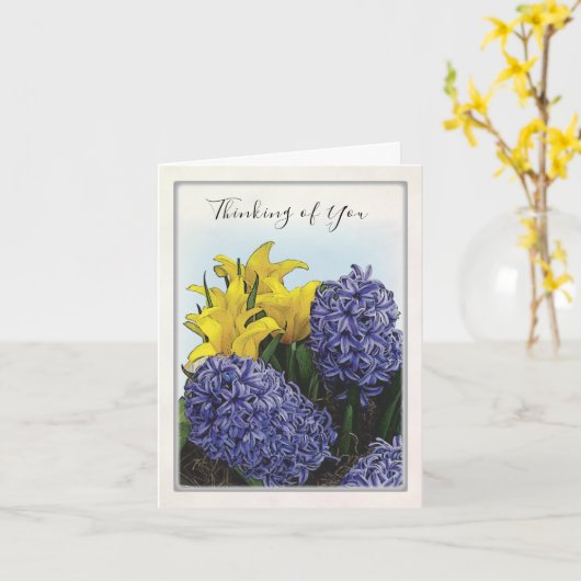 Carte de voeux pliée florale de printemps illustré (Fleur jaune)