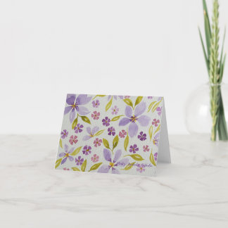 Carte de vœux pliée florale lilas
