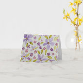 Carte de vœux pliée florale lilas (Fleur jaune)