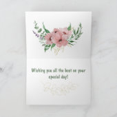 Carte de vœux pliée florale rose aquarelle (Intérieur)