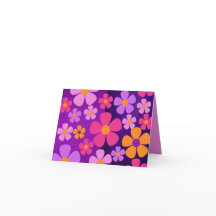 Carte de vœux pliée florale vibrante en fleurs épa