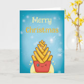 Carte de vœux pliée Funny Merry Christmas (Fleur jaune)