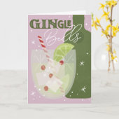 Carte de voeux pliée GINgle Bells Holiday Spirits (Fleur jaune)