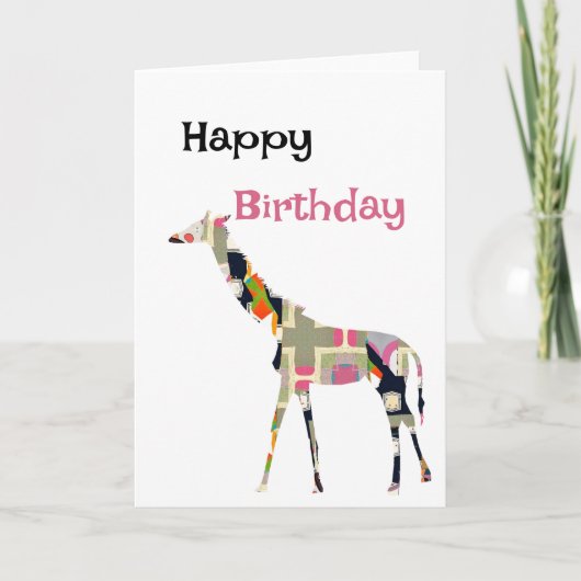Carte de vœux pliée Girafe (Devant)