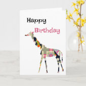 Carte de vœux pliée Girafe (Fleur jaune)