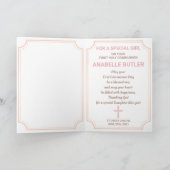 Carte de voeux pliée Girl First Holy Communion (Intérieur)