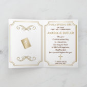 Carte de voeux pliée Girl First Holy Communion (Intérieur)