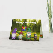Carte de voeux pliée Gnome anniversaire (Devant)