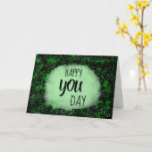 Carte de voeux Pliée Grille Verte (Fleur jaune)