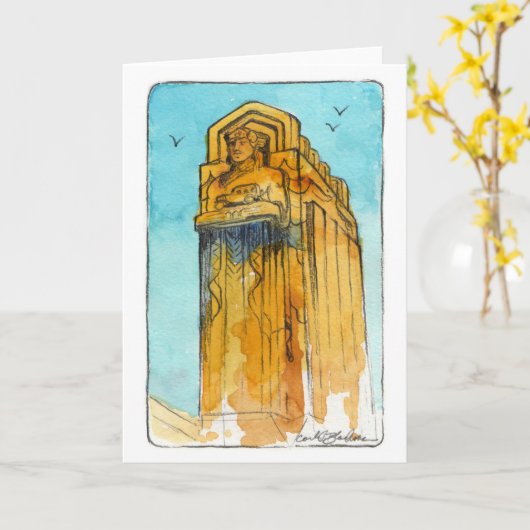 Carte de vœux pliée Guardian of Traffic (Fleur jaune)