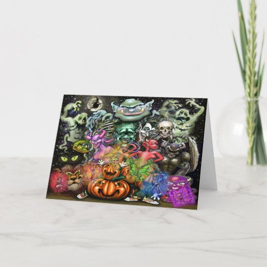 Carte de vœux pliée Halloween (Devant)