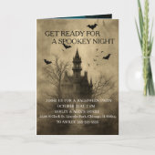 Carte de voeux pliée "Halloween de nuit Éffrayante (Devant)