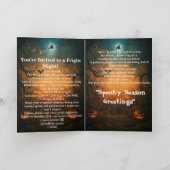 Carte de voeux pliée "Halloween de nuit Éffrayante (Intérieur)