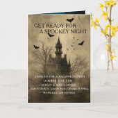 Carte de voeux pliée "Halloween de nuit Éffrayante (Fleur jaune)