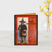 Carte de voeux pliée Halloween humoristique (Fleur jaune)