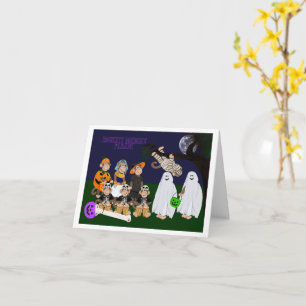 Carte de vœux pliée Halloween Singe Drôle