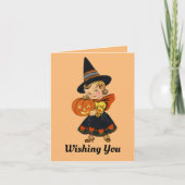 Carte de voeux pliée Halloween Witch (Devant)