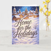 Carte de vœux pliée "Home for the Holidays" (Fleur jaune)