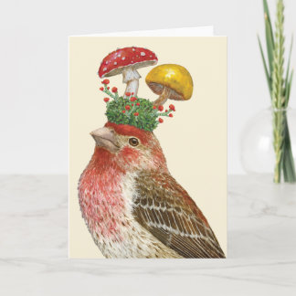 Carte de vœux pliée Howard aux champignons