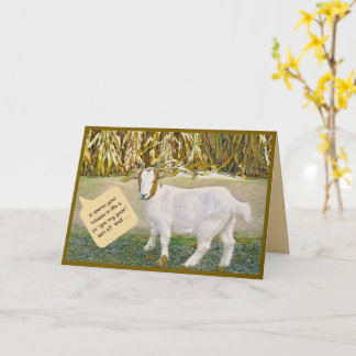 Carte de vœux pliée humoristique/Chèvre/Tu Me Fait