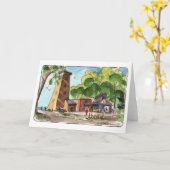 Carte de voeux pliée Huntington Beach (Fleur jaune)