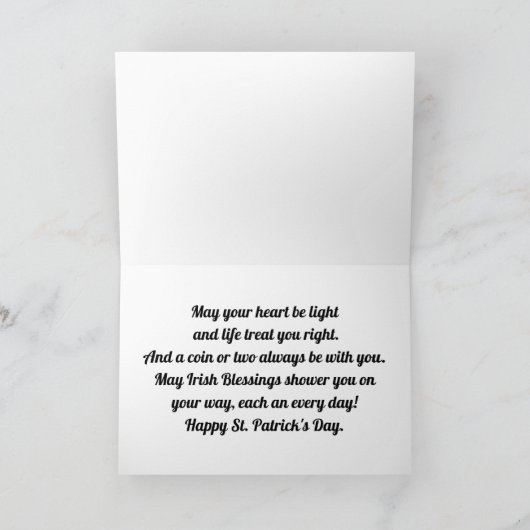 Carte de vœux pliée Irish Toast (Intérieur)