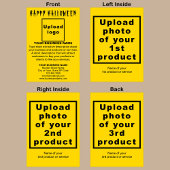 Carte de voeux Pliée Jaune Halloween d'affaires