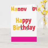 Carte de vœux pliée JOUISSANCE D'ANNIVERSAIRE (Fleur jaune)