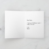Carte de voeux pliée jour malade (Intérieur)