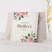 Carte de vœux pliée joyeuse fête des mères  (Fleur jaune)