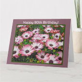 CARTE DE VŒUX PLIÉE "JOYEUX 90e ANNIVERSAIRE" (Devant)