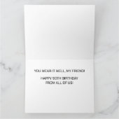 CARTE DE VŒUX PLIÉE "JOYEUX 90e ANNIVERSAIRE" (Intérieur)