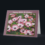 CARTE DE VOEUX PLIÉE « JOYEUX 90e ANNIVERSAIRE » D<br><div class="desc">Cette carte « Joyeux 90e anniversaire » de grand format présente un joli bouquet de marguerites roses et blanches,  est personnalisable et idéale pour les signatures de groupe.</div>